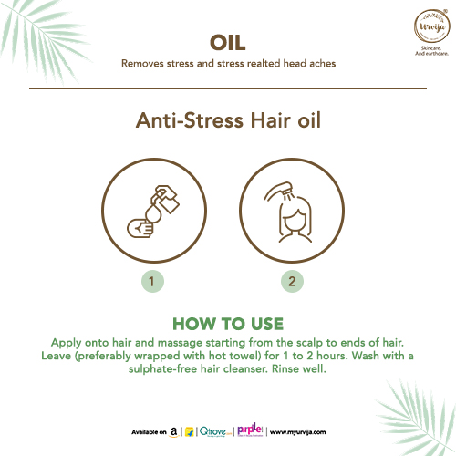 Buy Urvija Anti Stress Hair Oil - Releases Stress & Improves Sleep (100ml)